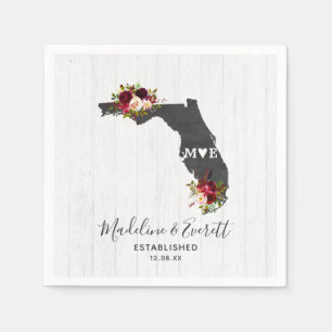 Florida State rustieke hout bruiloft monogram Servet