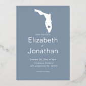 Florida State Silhouette Destination Wedding Folie Uitnodiging (Voorkant)