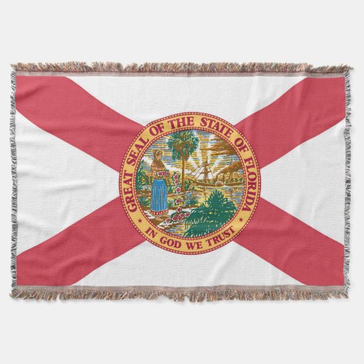 Florida State Vlag Print Patriottisch Deken (Voorkant)