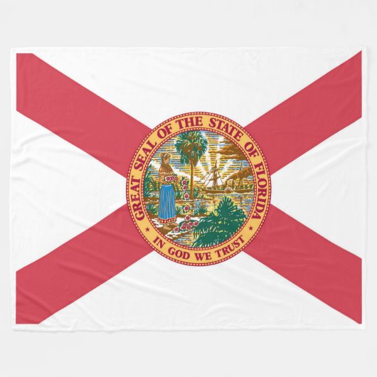 Florida State Vlag Print Patriottisch Fleece Deken (Voorkant (Horizontaal))