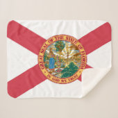 Florida State Vlag Print Patriottisch Sherpa Deken (Voorkant (horizontaal))