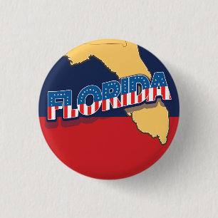 Florida sterren en strepen kaart ronde button 3,2 cm