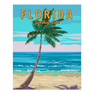 Florida strand retro poster perfect poster