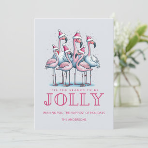 Florida Strand Tropische Flamingo Kerstvakantie Feestdagenkaart