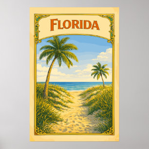 Florida Strandpad Vintage Poster