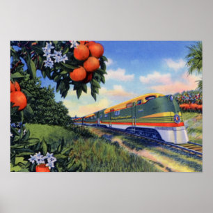 Florida Streamliner Oranje Blossom Special Train Poster