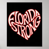Florida Strong Heart State Pride Tygraphy T Shirt Poster (Voorkant)