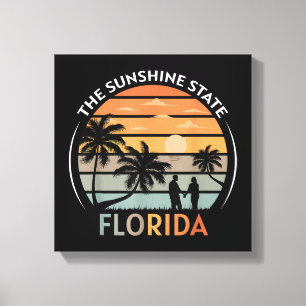 Florida Summer Beach Sunset Canvas Afdruk