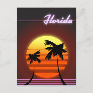 Florida Sunset 1984 poster Briefkaart