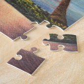 Florida Sunset met palmbomen kleurrijk Legpuzzel (Zijkant)