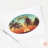 Florida Sunset Ovale Sticker (Envelop)