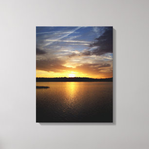 Florida Sunset Over Paynes Prairie Lake Canvas Afdruk