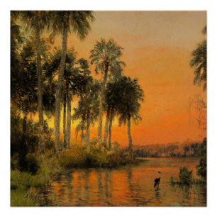 Florida Sunset, schilderij van Herman Herzog Perfect Poster