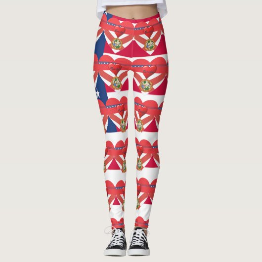 Florida Sunshine  Patriotic Flag Fun Leggings (Voorkant)