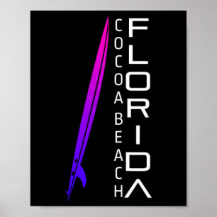 Florida surfen - Cocoa Beach - Stijlvolle surfer Poster