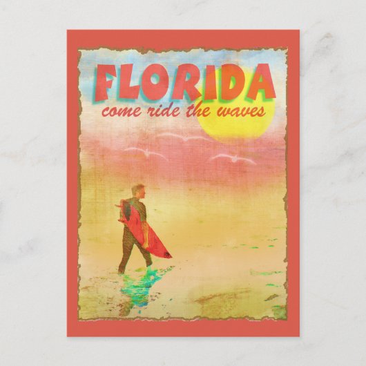 Florida Surfer Briefkaart (Voorkant)