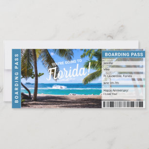 Florida Surprise Trip boarding Pass Cicket