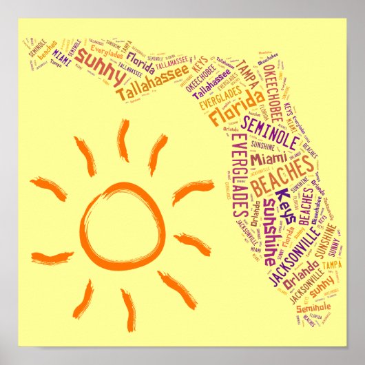 Florida Text Collage Poster (Voorkant)