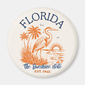 Florida The Sunshine State – Beach & Palms Design Magneet (Voorkant)