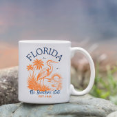 Florida The Sunshine State with Heron & Palm Tree Koffiemok