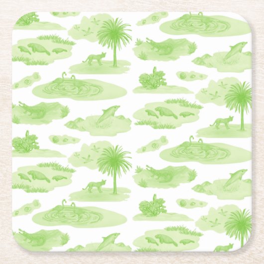 Florida Toile Onderzetter (Lime Green) (Voorkant)