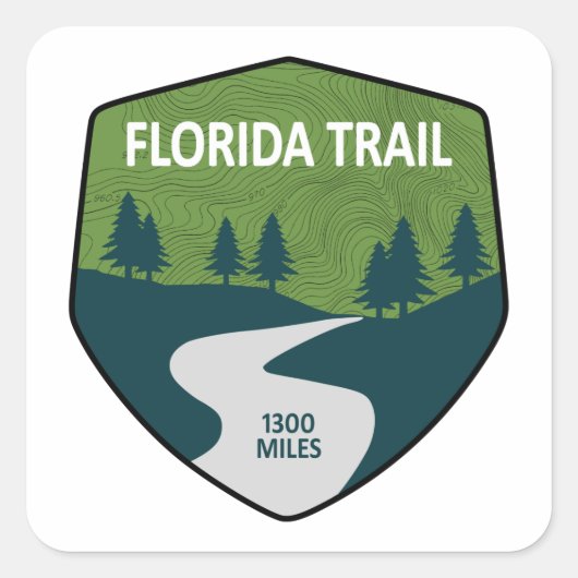 Florida Trail Vierkante Sticker (Voorkant)