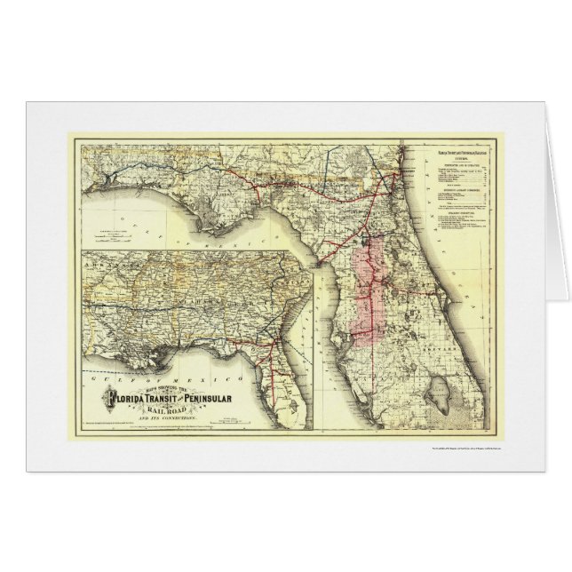 Florida Transit Railroad Map 1882 (Voorkant Horizontaal)