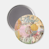  Florida Travel Beach Shells Art Print Magneet (Voorkant / Achterkant)