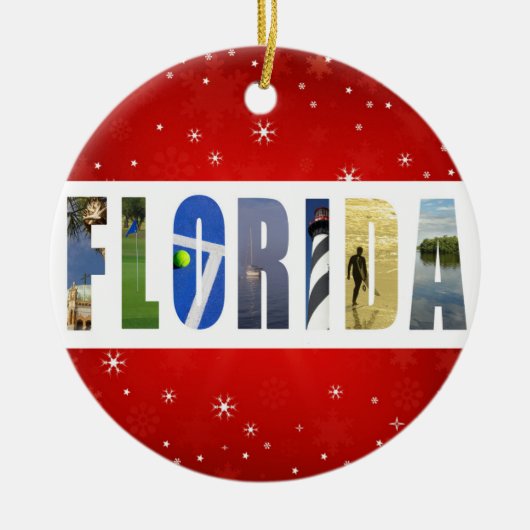Florida Travel Photos Kerstmis Keramisch Ornament (Voorkant)