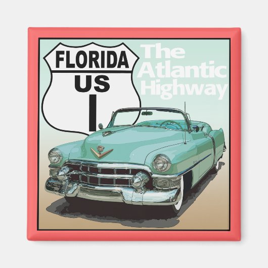 Florida US Route 1 - De Atlantische Highway Magneet (Voorkant)