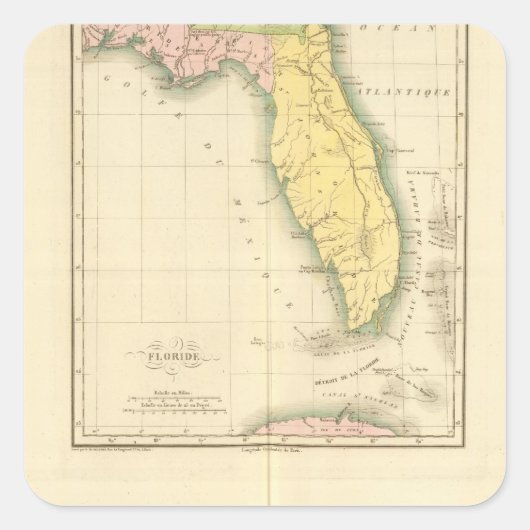 Florida US Vierkante Sticker (Voorkant)