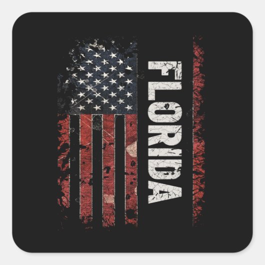 Florida USA Flag Vierkante Sticker (Voorkant)