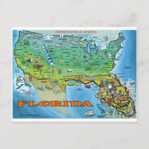 Florida USA Map Briefkaart
