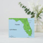 Florida USA Map - Golf van Mexico Feestdagenkaart (Staand voorkant)