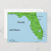 Florida USA Map - Golf van Mexico Feestdagenkaart (Voorkant / Achterkant)