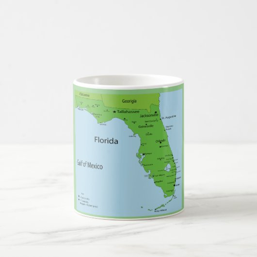 Florida USA Map - Golf van Mexico Koffiemok (Center)