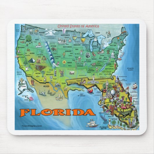 Florida USA Map Muismat (Voorkant)