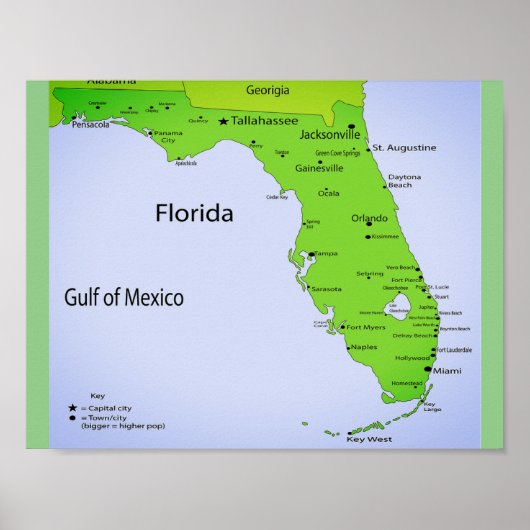 Florida USA Map Poster (Voorkant)