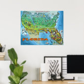 Florida USA Map Poster (Thuiskantoor)