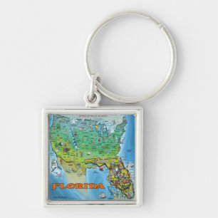 Florida USA Map Sleutelhanger