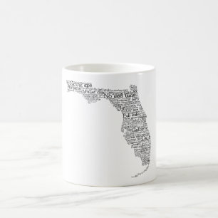 Florida USA Slang Word Art Map Coffee Mok