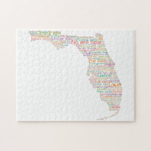 Florida USA Slang Word Art Map Legpuzzel
