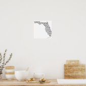 Florida USA Slang Word Art Map Poster (Cuisine)