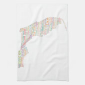 Florida USA Slang Word Art Map Theedoek (Verticaal)