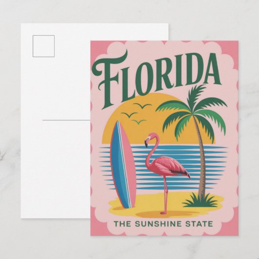 Florida USA Vintage Travel Briefkaart (Voorkant / Achterkant)