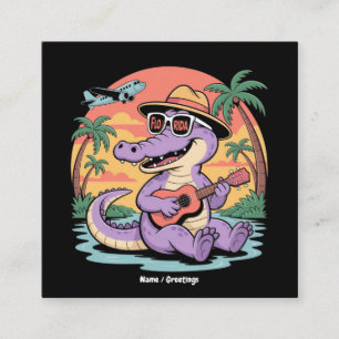 Florida Vakantie Schattige Cool Summer Alligator F Vierkante Visitekaartje