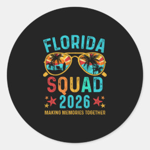 Florida Vakantie Team 2026 Familie Matching Vintag Ronde Sticker