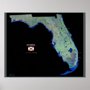 Florida vanuit de ruimte satellietposter poster