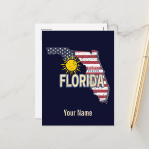 Florida Verenigde Staten Retro Kaart  Verenigde St