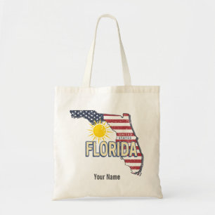 Florida Verenigde Staten Retro Kaart Verenigde St Tote Bag